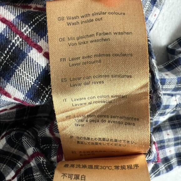 Scotch & Soda Shirt Mens M Blue White Plaid Button Up Long Sleeve Luxury Garment - Picture 10 of 13